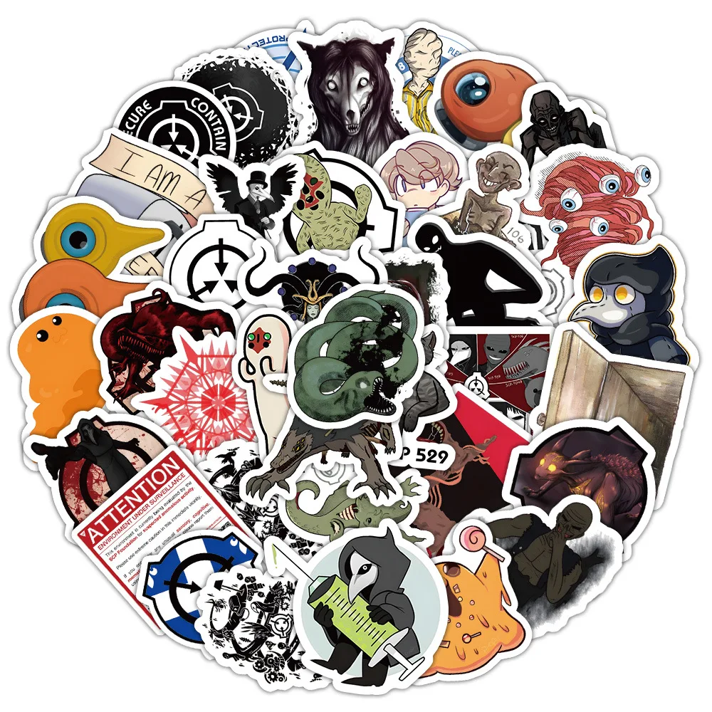 60 قطعة من ملصقات كريم الأساس SCP حافظة هاتف كرتونية ملصقات مقاومة للماء