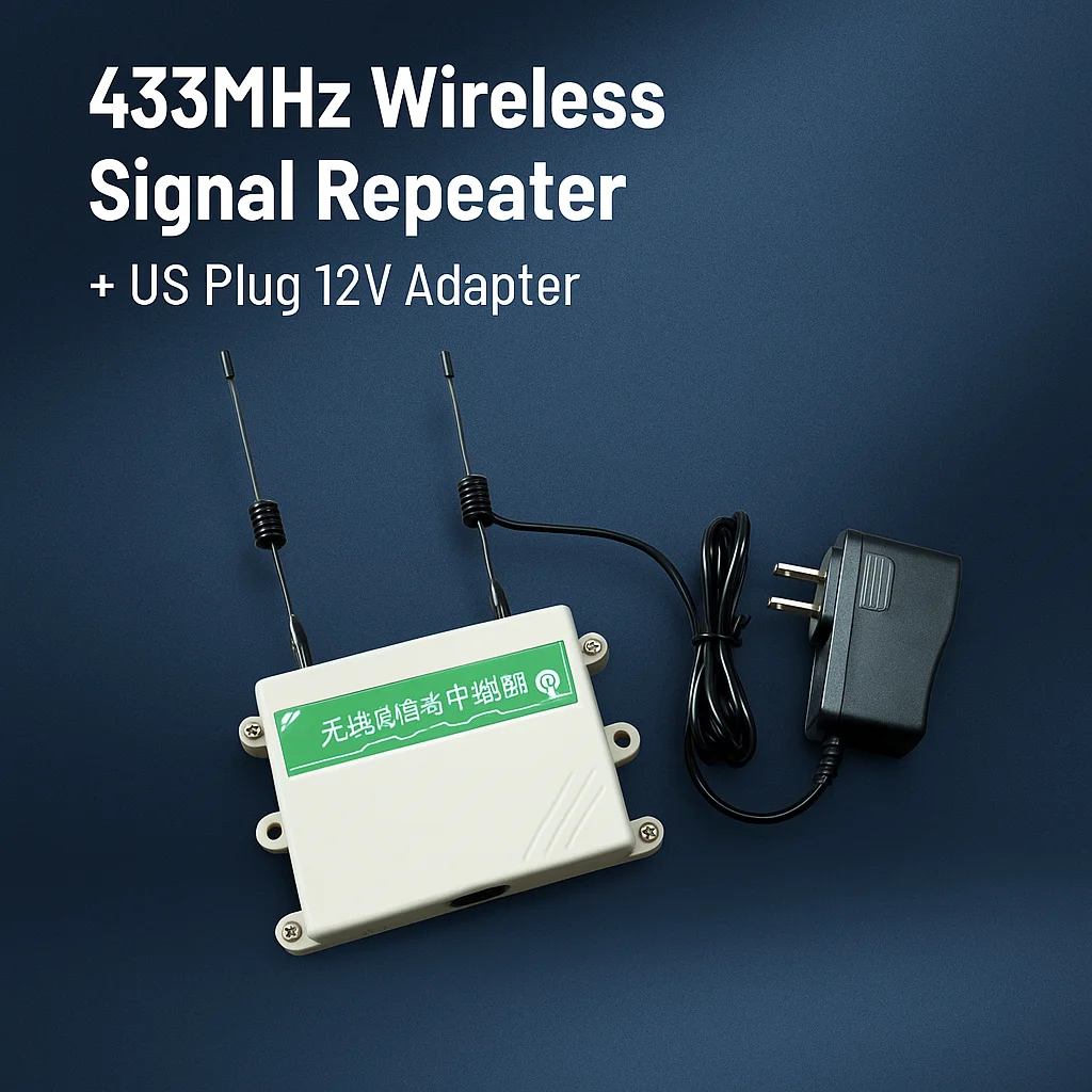 Anti-Interference 433MHz RF Signal Booster, 12V DC Input for PT2262/EV1527 Code Devices