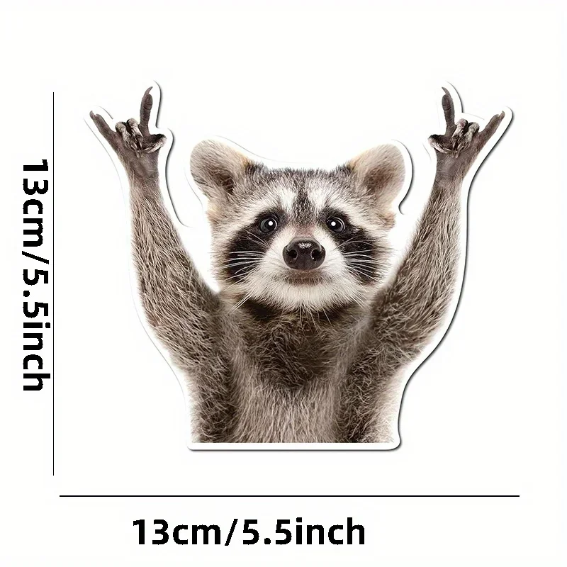Fun Raccoon Decal Durable Car Window Stickers Motorcycle Suv Truck Rear Windshield Weather-Resistant Cartoon Animal Decoration