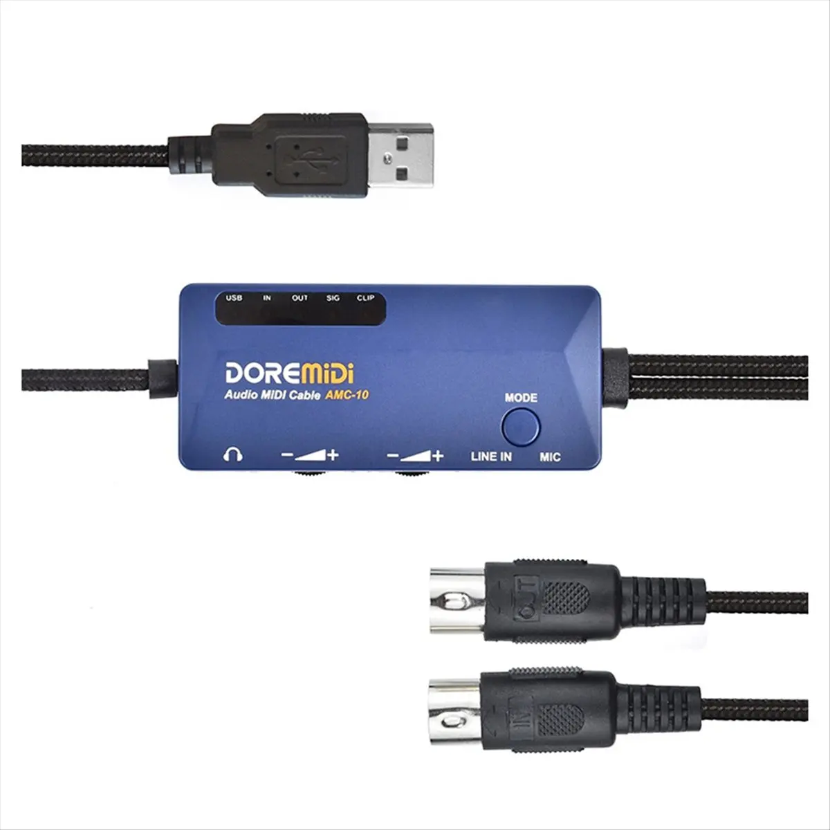 AA19 DOREMiDi AMC-10 USB Audio MIDI Cable Converter Dual Function Sound Card and MIDI Interface Plug and Play