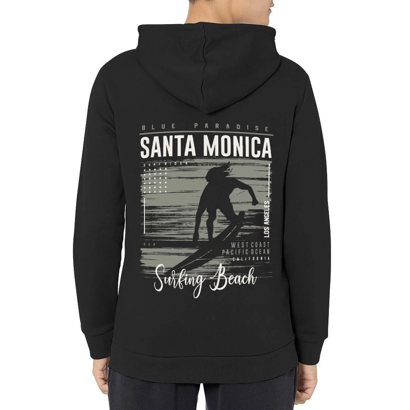 

Santa Monica Surfing Beach California Home Spirit Summer 2021 Hoodie men wear anime clothes men's sweat-shirt set new in hoodies