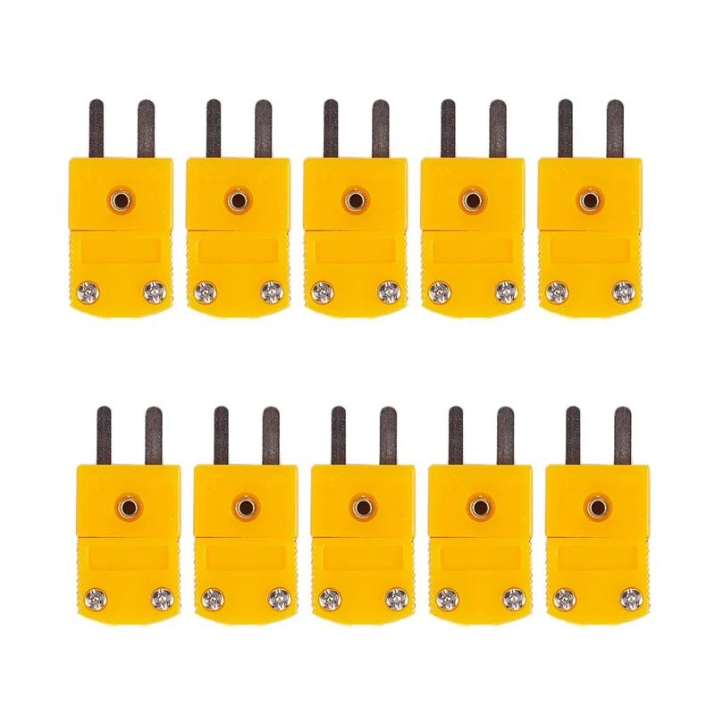 10Pcs RTD Circuits K Type Temperature Sensor Thermocouple Plugs Yellow