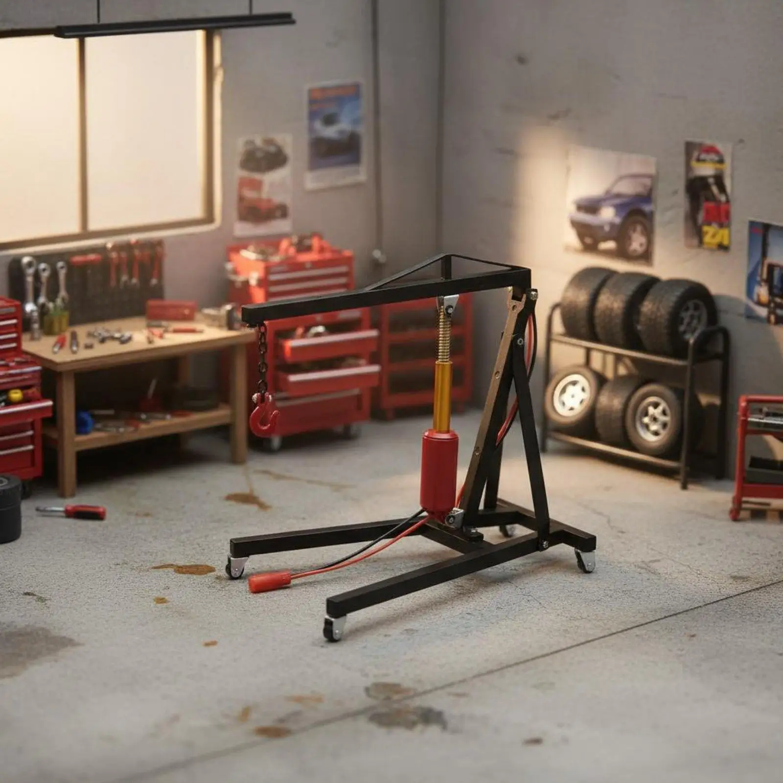 Engine Hoist Model Display Decor Engine Crane Model Photo Prop for Collectors