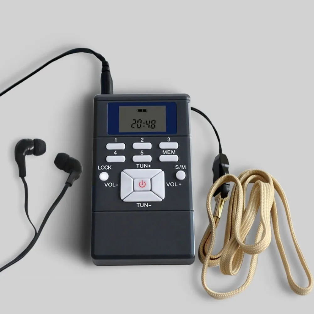 

LCD Display Digital FM Radio FM (Frequency Modulation) Audio AF Mini Speaker infrared Hide antenna FM Radio Receiver Clip-on Use