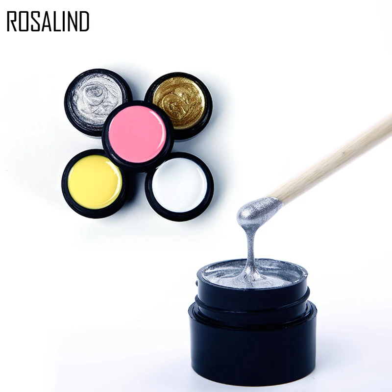 ROSALIND 5ML Nail Gel Painting Jar Gel Polish Varnishes Semi Permanent Soak Off Nail Art Design Painting Polishes Can Liquid