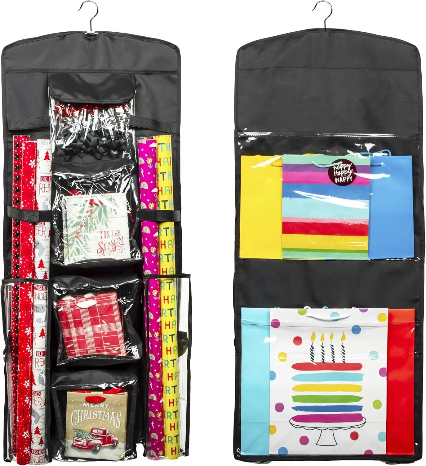 

Gift Wrap Storage Organizer Wrapping Paper Holder Christmas Gift Bag Hanging Christmas Gift Wrapping Paper Storage
