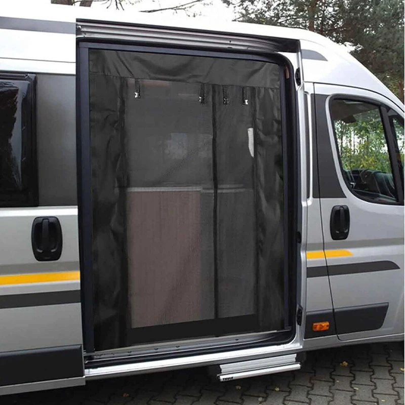

RV Door Mesh Screen, Zippered Anti-Mosquito Insect Net for Camper Van Entrance