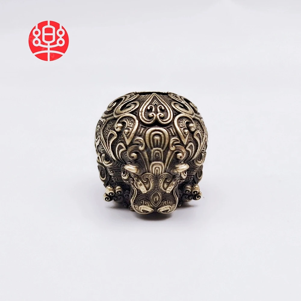 

Hippo Brass S925 Exquisite Paracord Woven Pendant EDC Push Card Pendant Keychain Accessory Camping Accessories Knife Bead