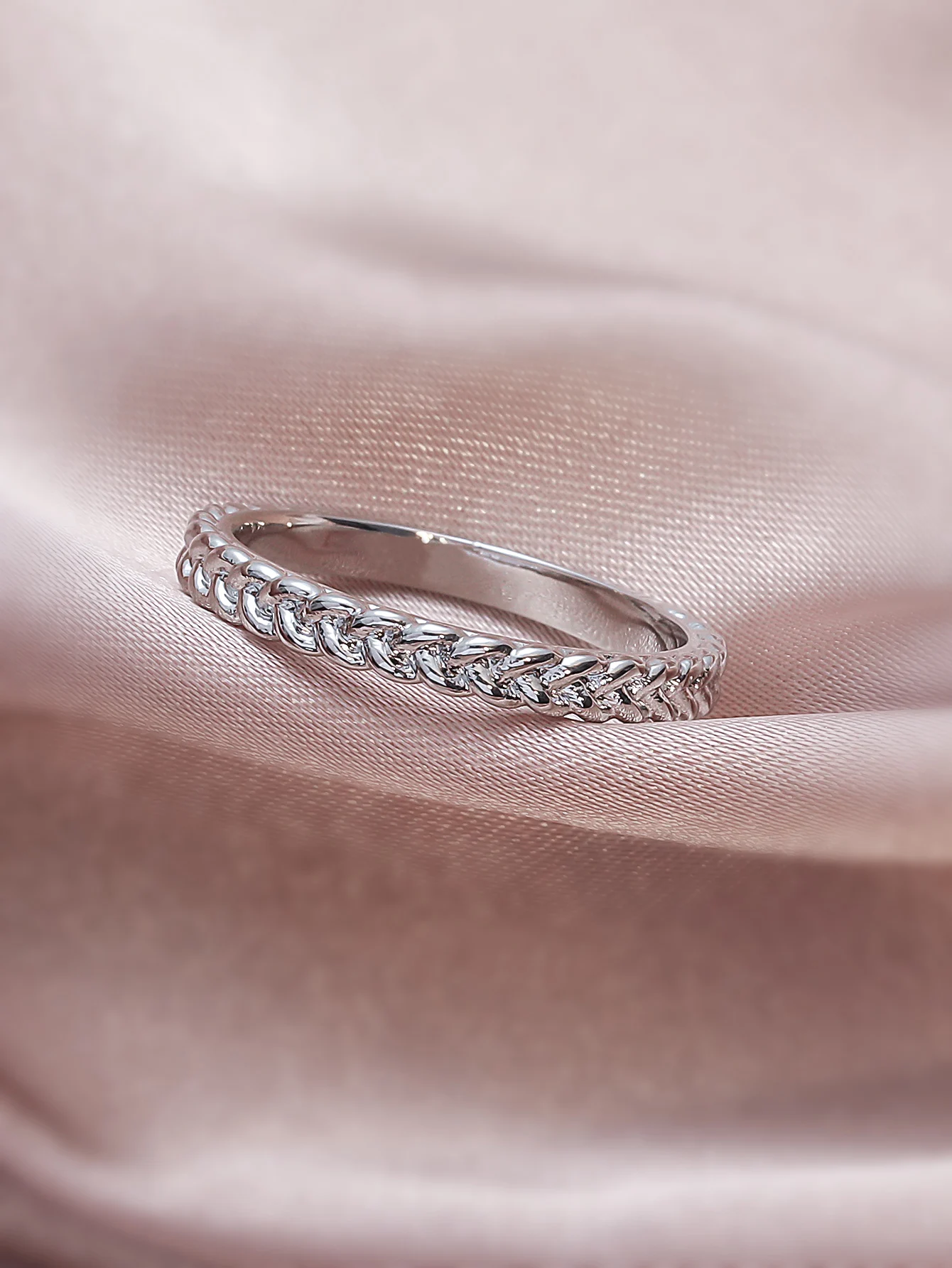 Simple Temperament Finger Ring Braided Copper Hand Jewelry Decor For Women