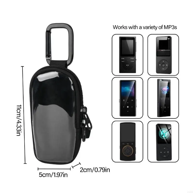 T5ea Nylon e TPU Protetive Sleeve Travel Case para NWE394 Dispositivos MP3 estreitos apresentam design amigável toque e clipe