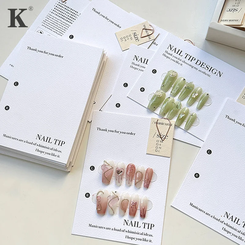 

10 шт. нажимная упаковка для ногтей с чехлом для галстуков ручной работы дизайн накладных ногтей демонстрационная карта для маникюра образец для салона демонстрации