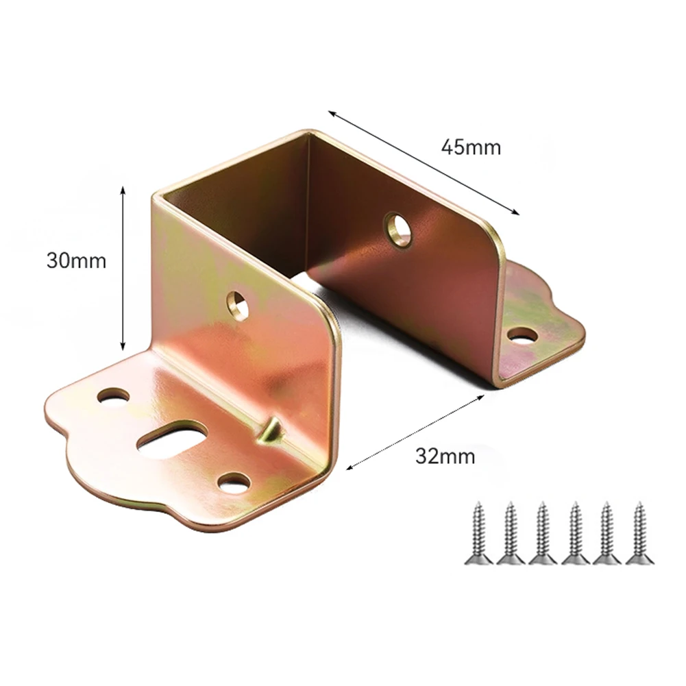 

Heavy Duty Bed Brackets Support U-shaped Design Silver Gold Bed Rail Brackets Easy Installation Fixed With Screws