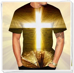 I Believe God Christian Men's Fashion T Shirts Cross Printing Tops Tees