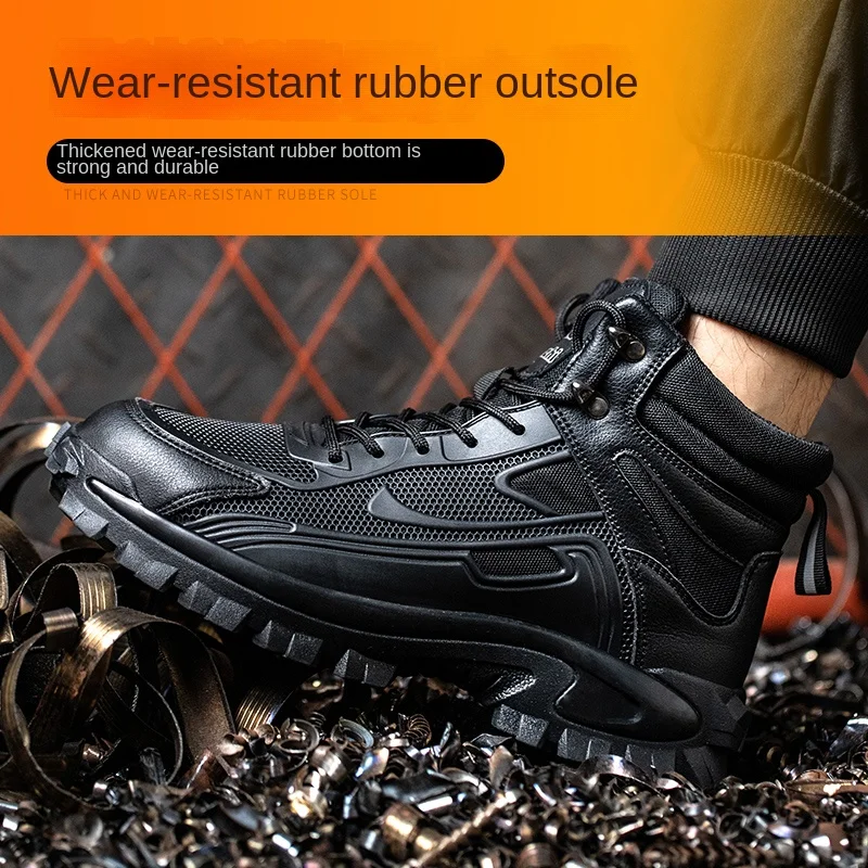 New Fashion 2024 Safety Work Boots For Men Shoes Sneakers Anti Puncture Indestructible Steel Toe Protection Male Boots