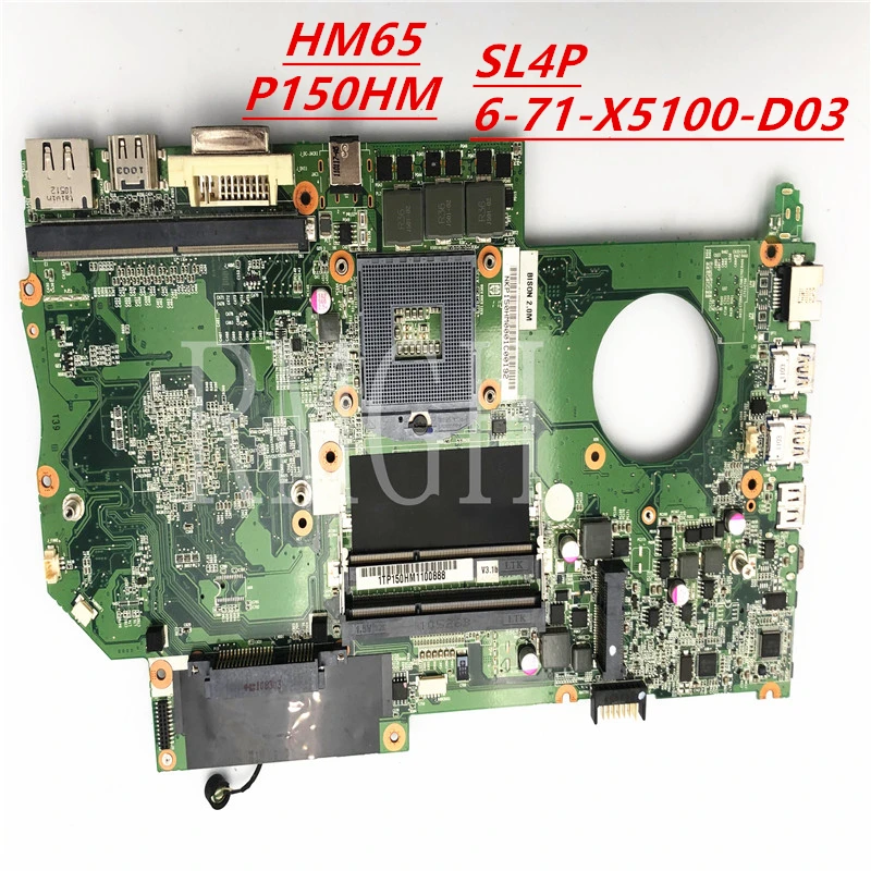 

Genuine Original Motherboard 6-71-X5100-D03 Laptop Motherboard FOR CLEVO P150HM motherboard DDR3 Tested 100% Good Free Shipping