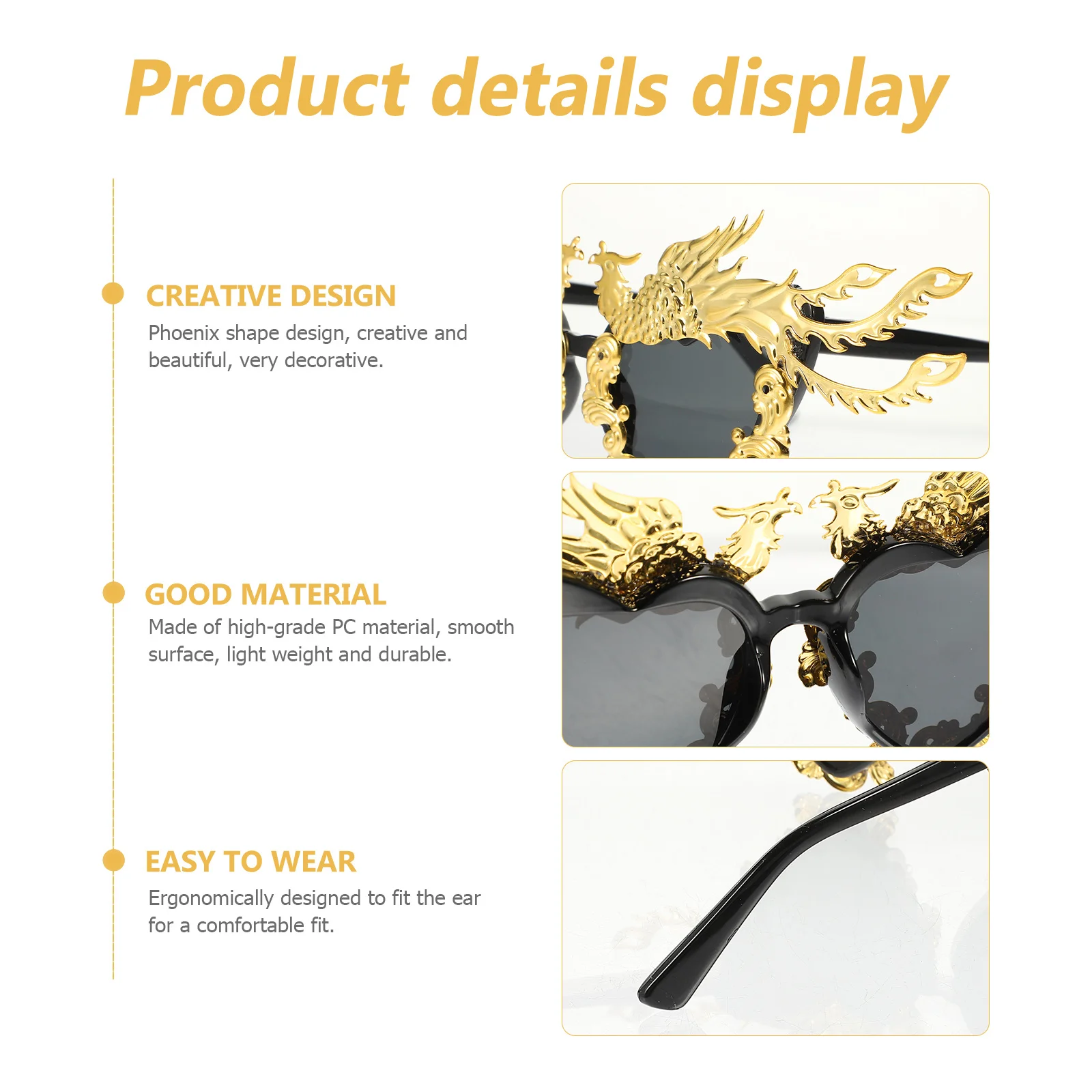 1 Pair Fashion Sunglasses For Women Party Decorative Glasses Festival Accessory Lightweight Cool Outdoor Event Costume Prank