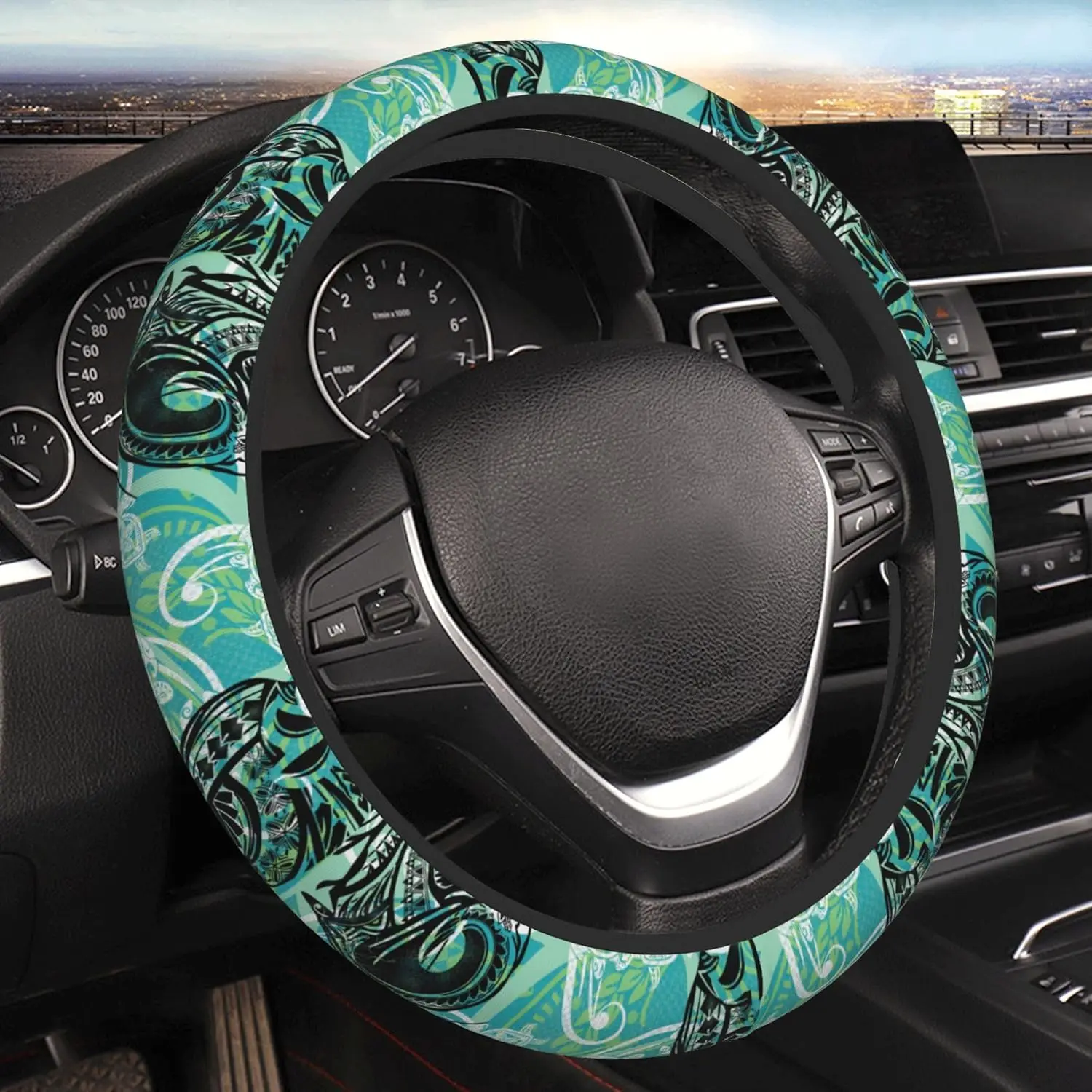

Гавайские морские черепахи океаны, чехол на руль автомобиля, противоскользящий защитный чехол, подходит для универсальных автоаксессуаров 14-15 дюймов