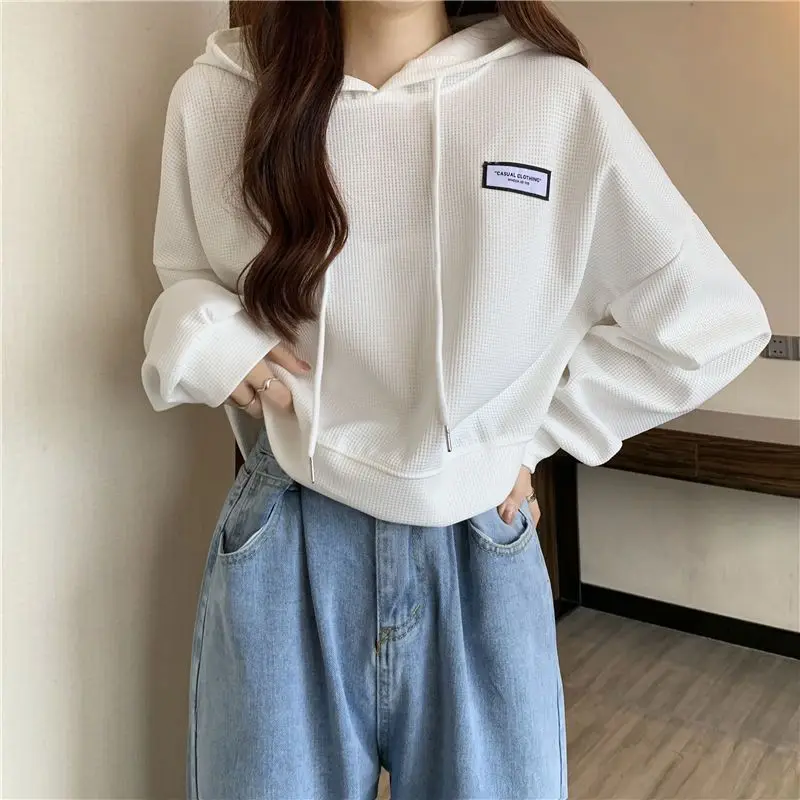 Long Sleeve Spring and Autumn Woman Hooded Tops Y2k Japanese Streetwear 2000s Sweat-shirt Sport Emo Hoodies Sweatshirt for Women
