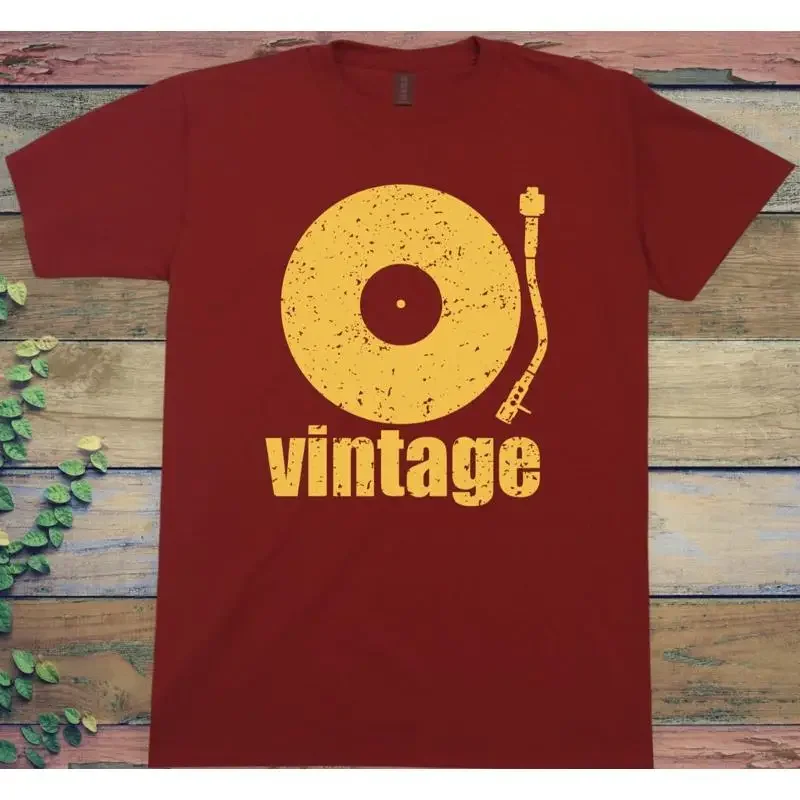 Vintage Vinyl T Shirt Dj Music Classic Record Collector Technics 1200 Turntable