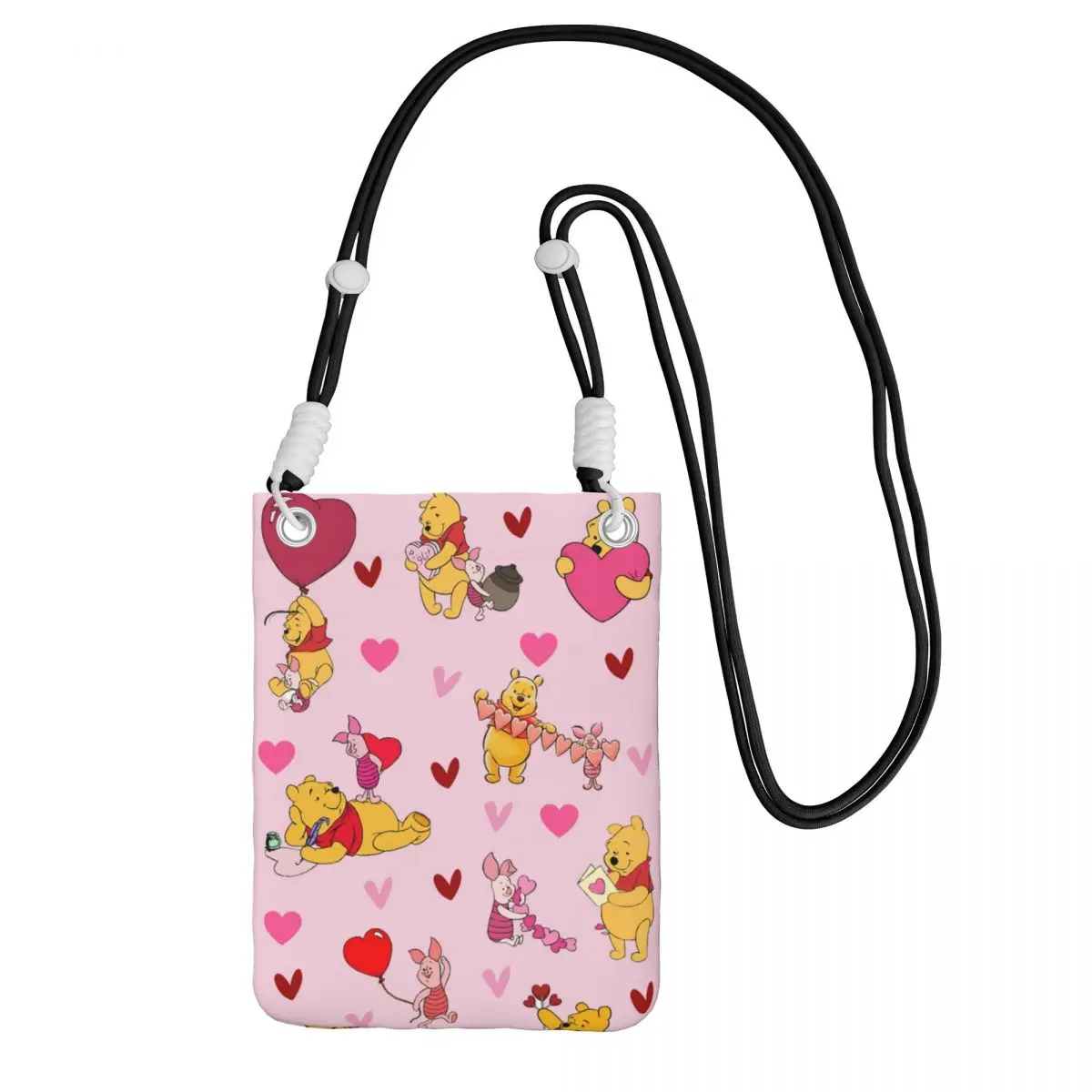 

Custom Winnie The Pooh Carry A Mobile Phone Bag Diagonally Women Men Cute Cartoons Mobile Phone Bag Traveling Phone Money Pouch