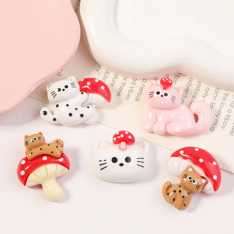 100pcs Wholesale Kawaii Cartoon Animal Resin Flatback Cabochon DIY Accessories for Craft for Hairpin Keychain Earring Scrapbook