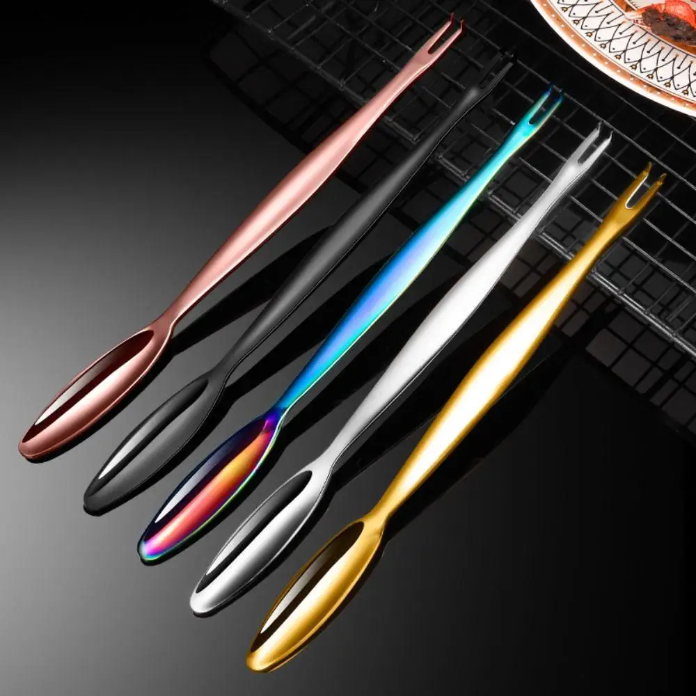 Utensilios para mariscos de calidad exquisita y suave, tenedor de fruta de doble cabeza, cucharas de langosta, tenedor de cangrejo, herramientas para recoger cangrejos, herramientas para mariscos