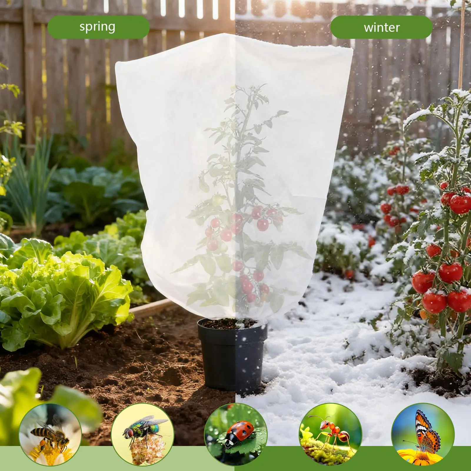

Plant Frost Protection Covers Plant Freeze Protector Cover With Zipper Nonwoven Warm Shrubs Blanket For Winter Greenhouse Flower