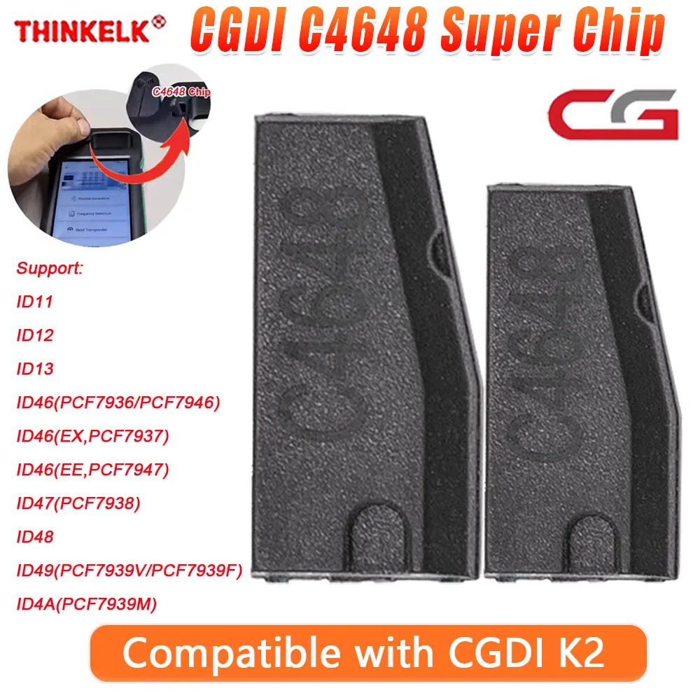 

CGDI C4648 Super Chip Smart Key Programmer Tool PK CP8X Super Chip Work with CGDI K2 For ID11 ID12 ID13 ID46 ID47 ID48 ID49 ID4A
