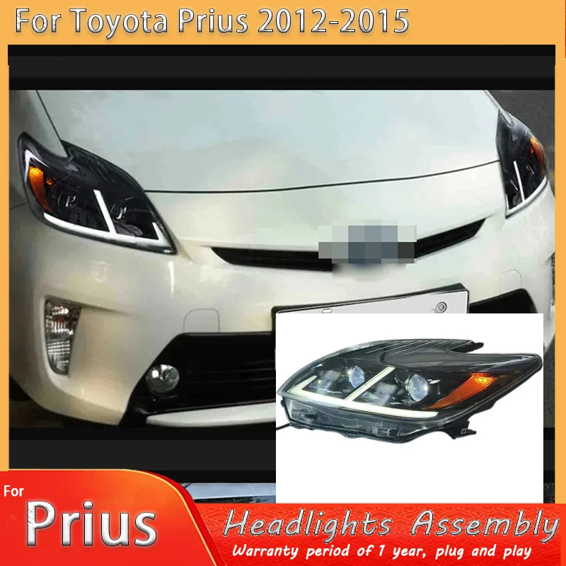 Car Lights For Toyota Prius Headlights 2012-2015 Upgrade LED Projetor Headlamp Daytime Running Light Automotive Accessories
