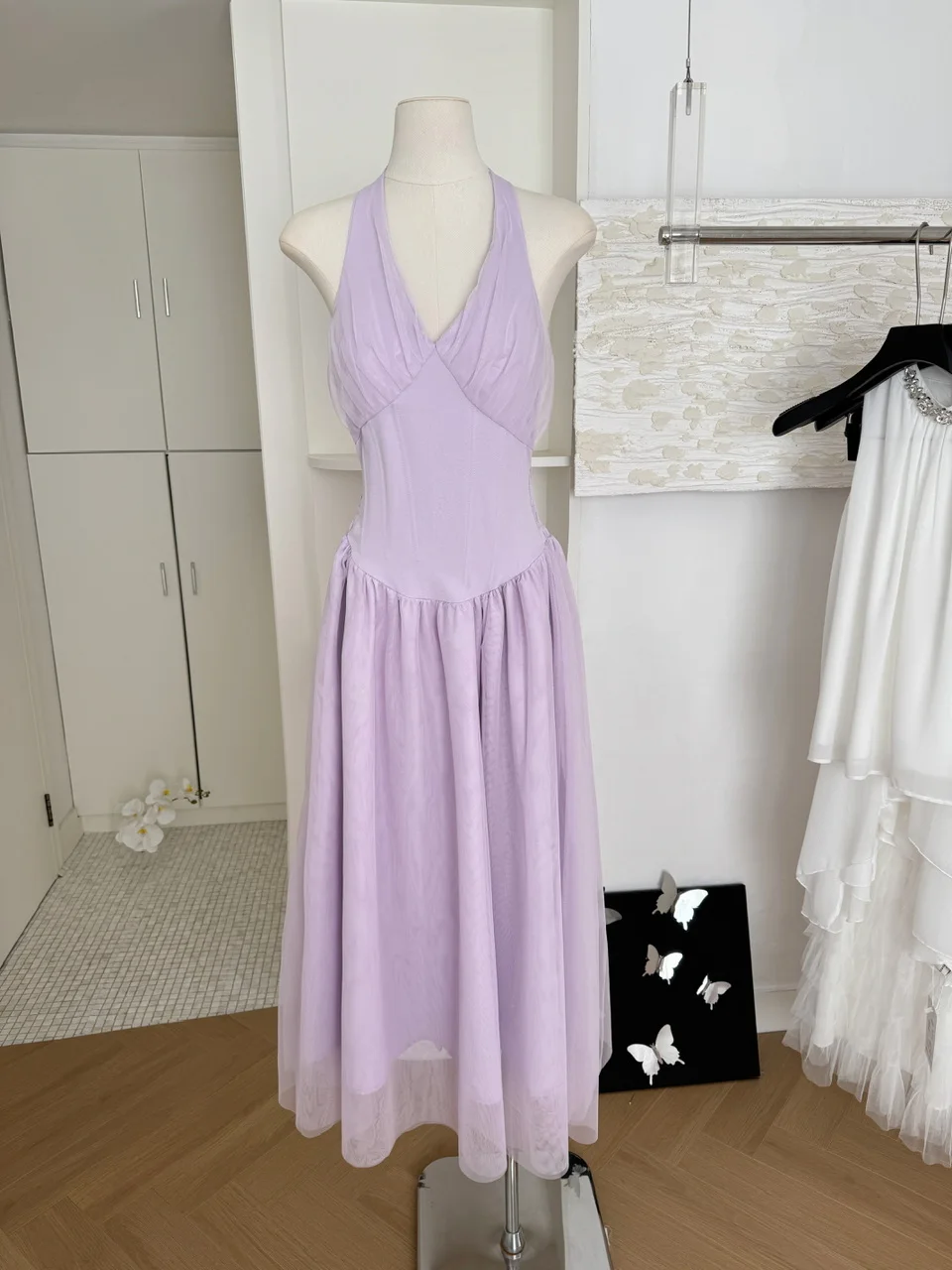 

Sexy Deep V Neck vintage halter mesh Backless Off Shoulder Fashion Birthday Party Evening Goth Slim Summer Hip Wrap