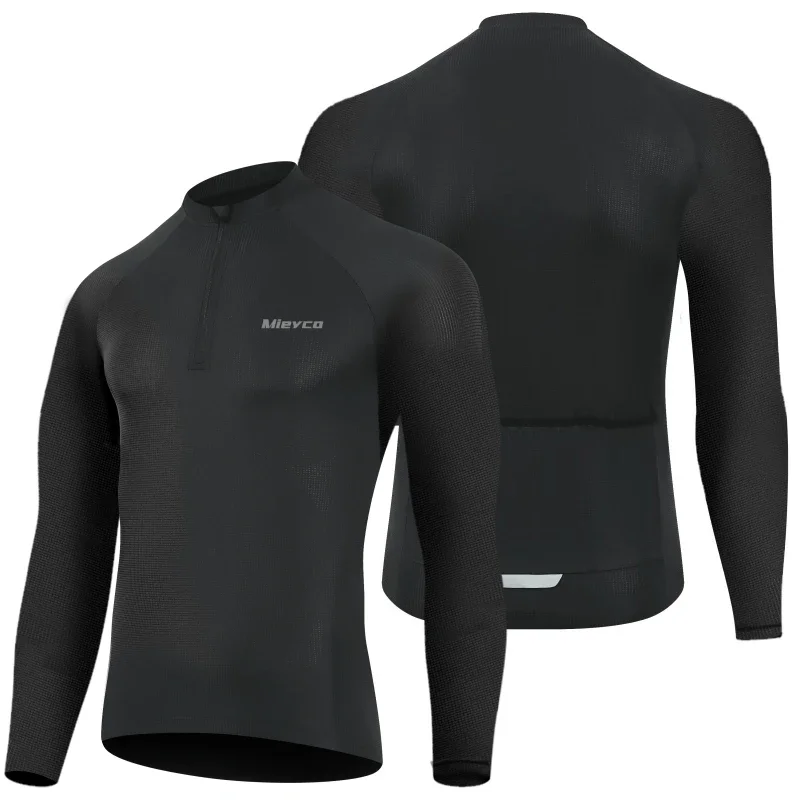 

2026 New design Long Sleeve Cycling Jersey Bubble Mesh Man Sports Breathable Reflective strip back pocket cycling jersey Quality
