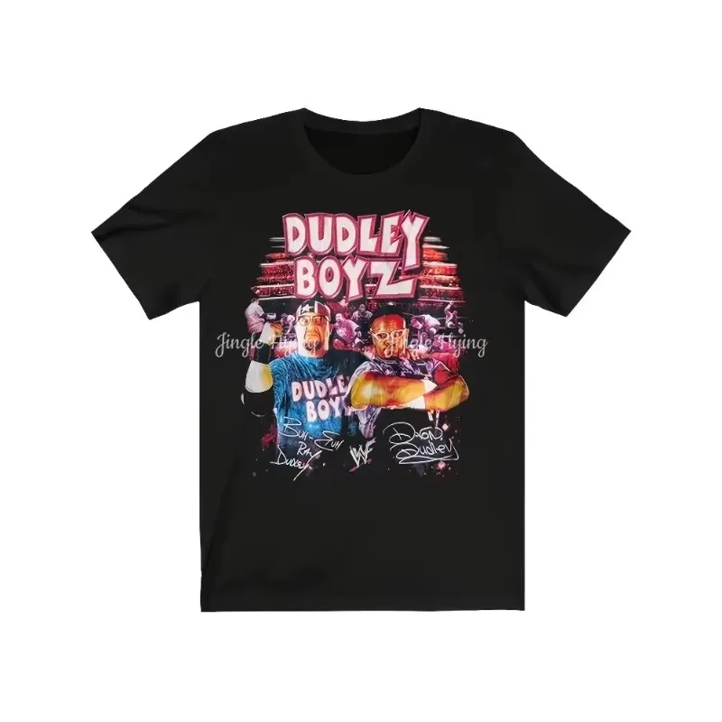 Camiseta gráfica Dudley Boyz de talla grande para hombre, camiseta negra de algodón, tallas S-5xl con estampado de lucha audaz, lavable a máquina
