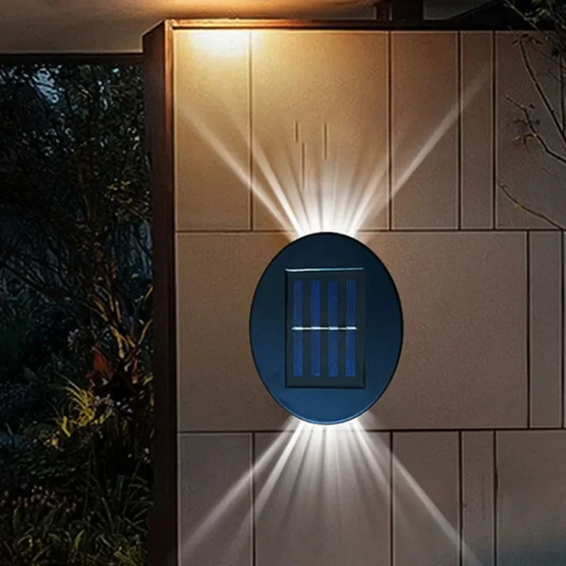 Lampe Solaire LED Étanche d'Extérieur, Éclairage Haut et Bas, Luminaire Décoratif, Idéal pour un Jardin, un délégations ou une Cour