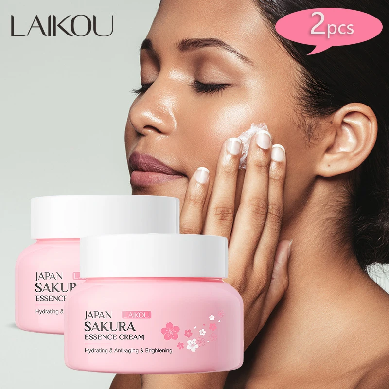 2pcs Japan Sakura Essence Face Cream Moisturizing Nourishing Cherry Blossom Facial Cream Repairing & Smoothing Skin Care Korean