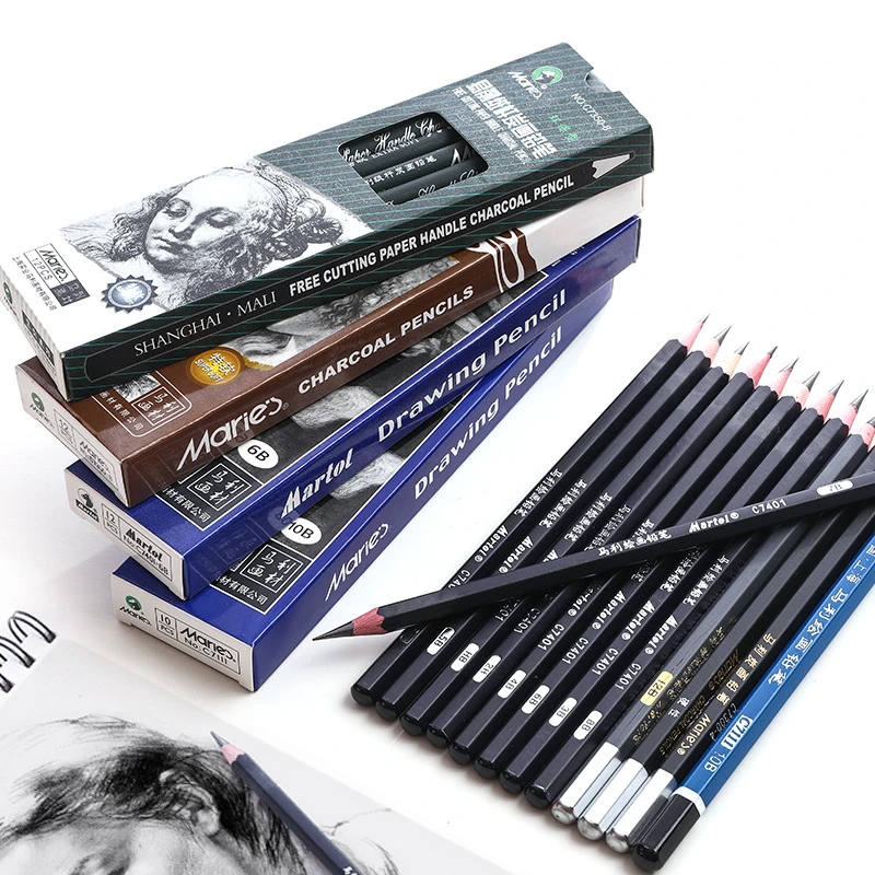 

12pcs Sketch Charcoal Pencil Artist Painting Sketch Charcoal Pencil Set Soft Medium Hard Pencil for Art Coloring Shading