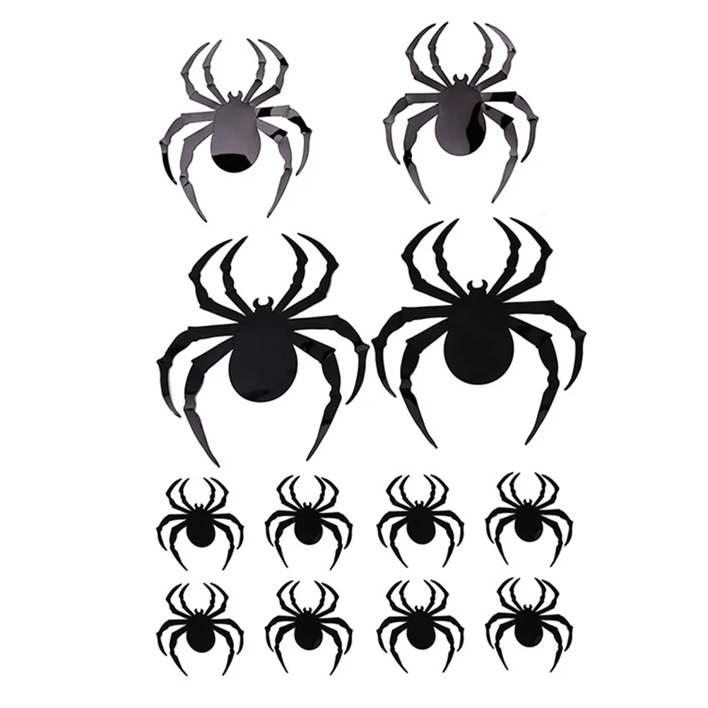 

12 Pcs Spider Wall Sticker 3d Halloween Window Decorative Stickers Decorate for Design Spoof