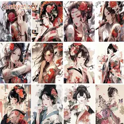 GATYZTORY Oil Picture By Numbers Kits Diy Gift Chinese style girl Figure Paint Frame On Canvas Acrylic Drawing Wall Decor Cra