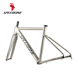 SPEEDONE 700C Road Bicycle Frame with Rigid Fork Set Ultralight Aluminum Alloy Internal Routing Gravel Bike Frame 142x12mm Frame