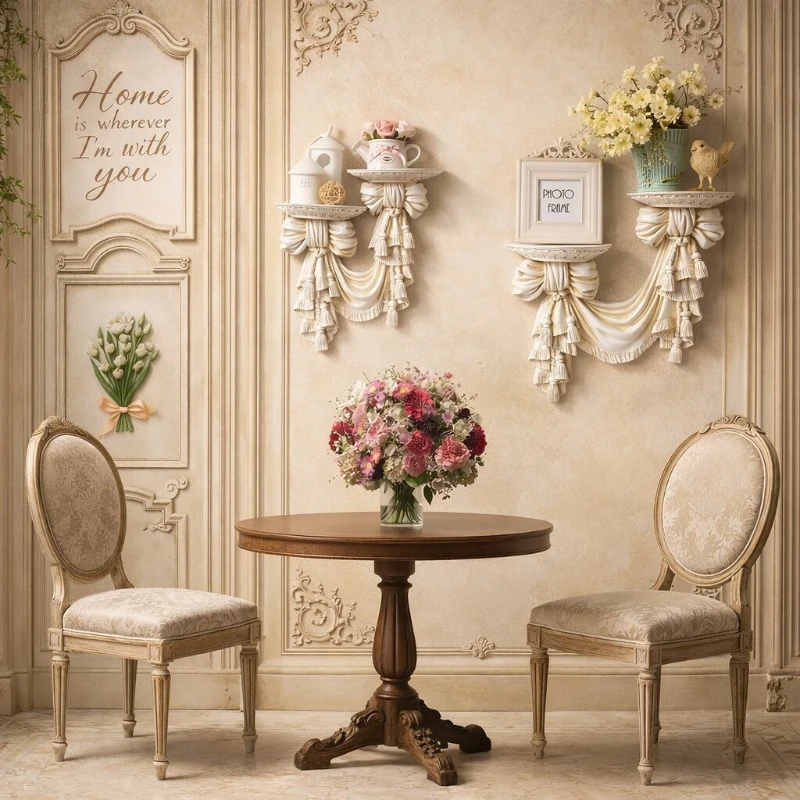 

Настенная полка в европейском стиле, декоративный настенный органайзер с кронштейнами, декоративная плавающая полка для гостиной, спальни