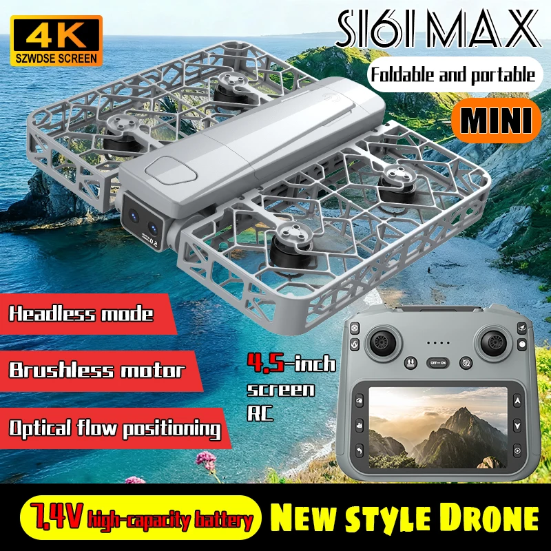

S161 RC Мини Дрон Летающая Камера Управление Экраном 4K HD Аэрофотосъемка Бесщеточный Полный Корпус Летающий Машина Квадрокоптер Дрон