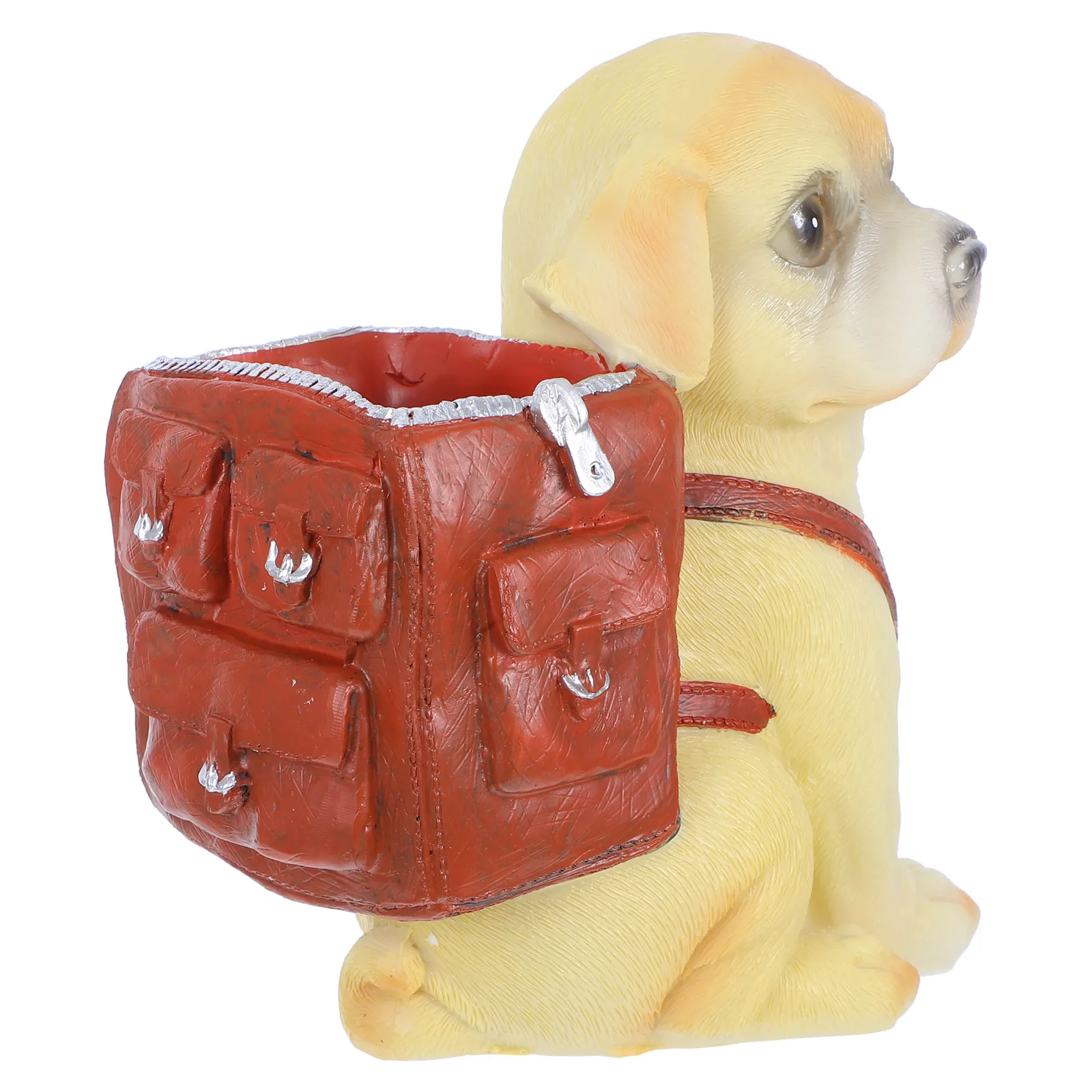 

Cute Brown Color Desk Decor Desktop Organizer Resin Funny Stationery Pen Cup Dog Dog Shaped Pen Holder Container