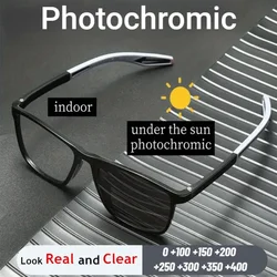 Photochromic TR90 Anti-blue Light Reading Glasses for Men and Women Sports Eyeglasses +100 To +400