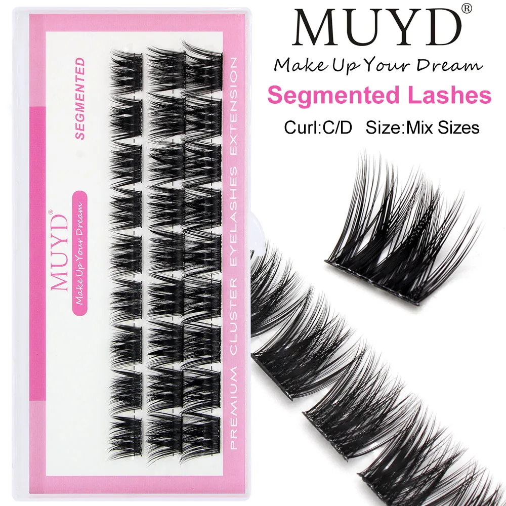 New Russian 3D fluffy natural segmented eyelashes bundle false extension eyelashes DIY natural independent eyelashes makeup tool