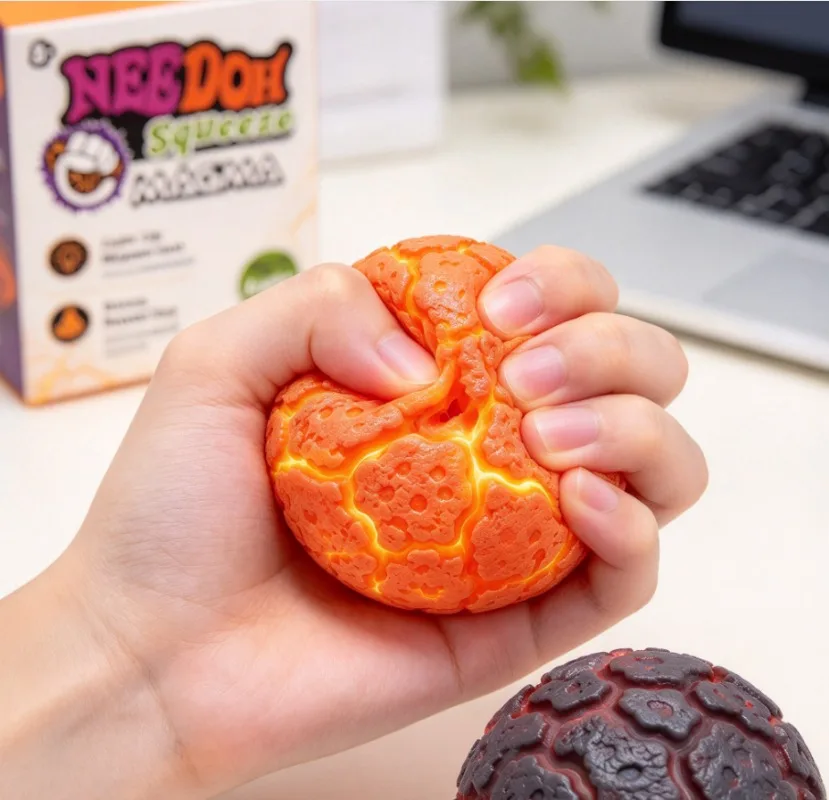 Latest NeeDoh Sparkle Magma Ball Crunch Crunch Calming Relief Toy Squeeze Toy Nice Cube Fidget Sensory Toy for Adults Presents