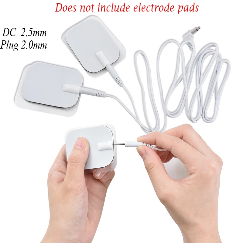 TENS EMS Electrode Lead Wires 2.0mm DC Plug Cable 2.5mm Adapter Cables For Pulse Massager Full Body Massage Durable Accessories