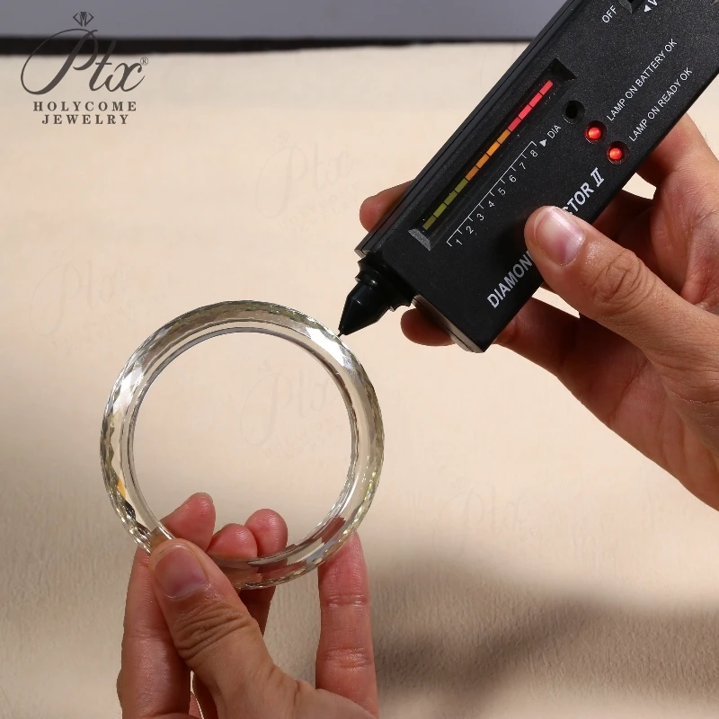 All Moissanite Bangle D Color Full Size Elegant High Quality Jewelry for Woman Anniversary Party Birthday Gift Charm Certificate