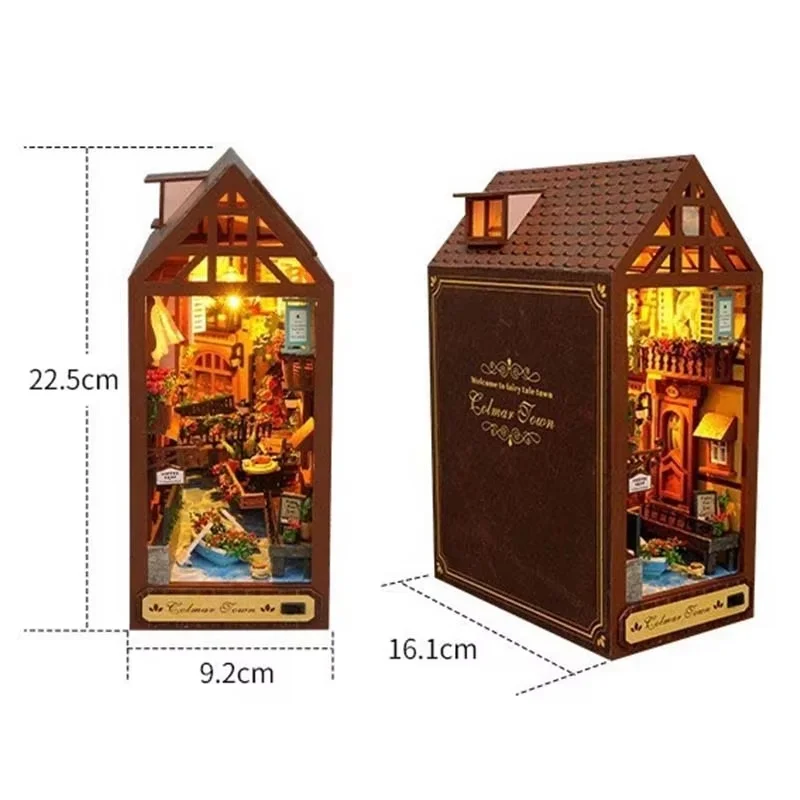 DIY Book Nook Kit Leisurely Years Series With LED Light Creative Handmade Assembled Model Building DIY House Desktop Decor Gift