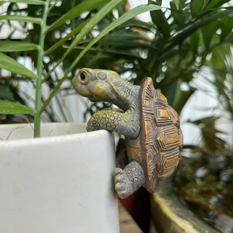 Tortoise Figure Plant Pot Hanger, Resin Hanging Turtle Statue Plant Decorations Cute Turtle Statue