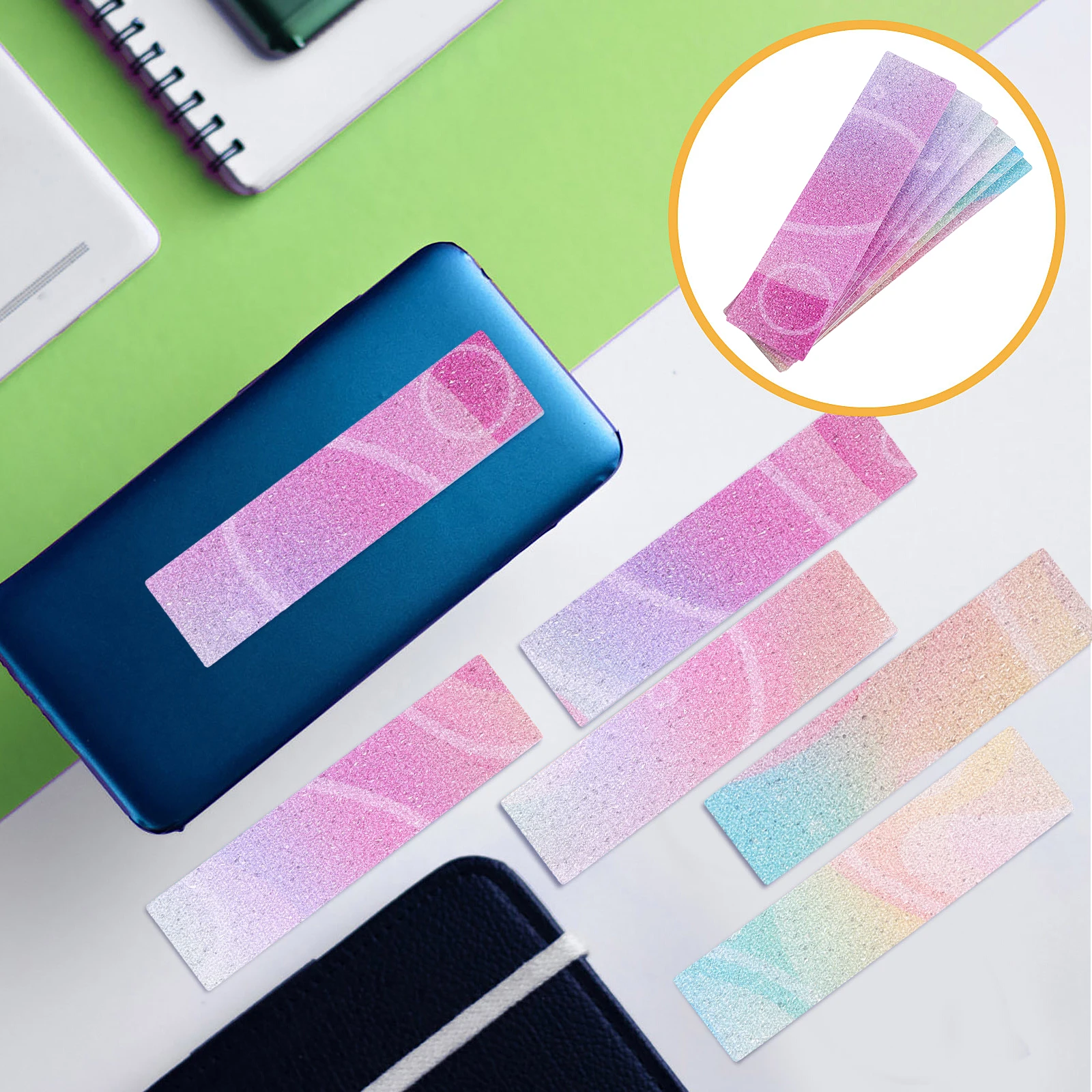 12pcs Pressure Relief Stickers Smooth Texture Sensory Strips For Desk Decor Calming Adhesive Strips Portable Stress Relief