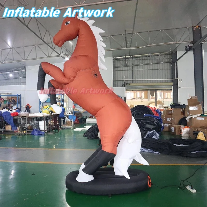 

Customized Standing up Type Giant Inflatable Horse Decor for Village Stage Decoration Toy